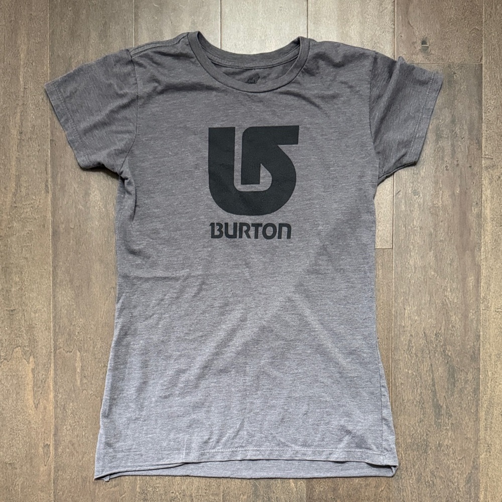 Burton Charcoal Tee with Black Logo